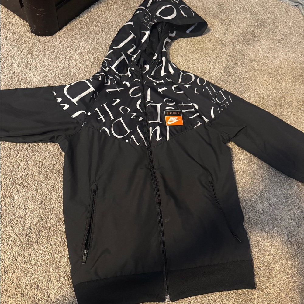 Youth Nike Black Hooded Windbreaker